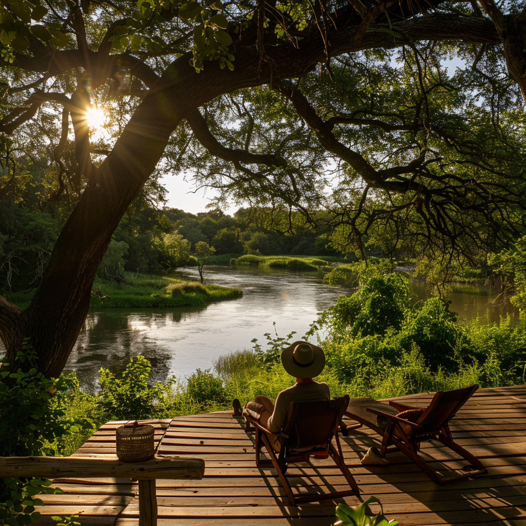 u6342594373_A_lone_traveler_in_a_safari_hat_relaxing_on_a_woo_52c767f1-5233-40f2-99db-893e6957ff80_0