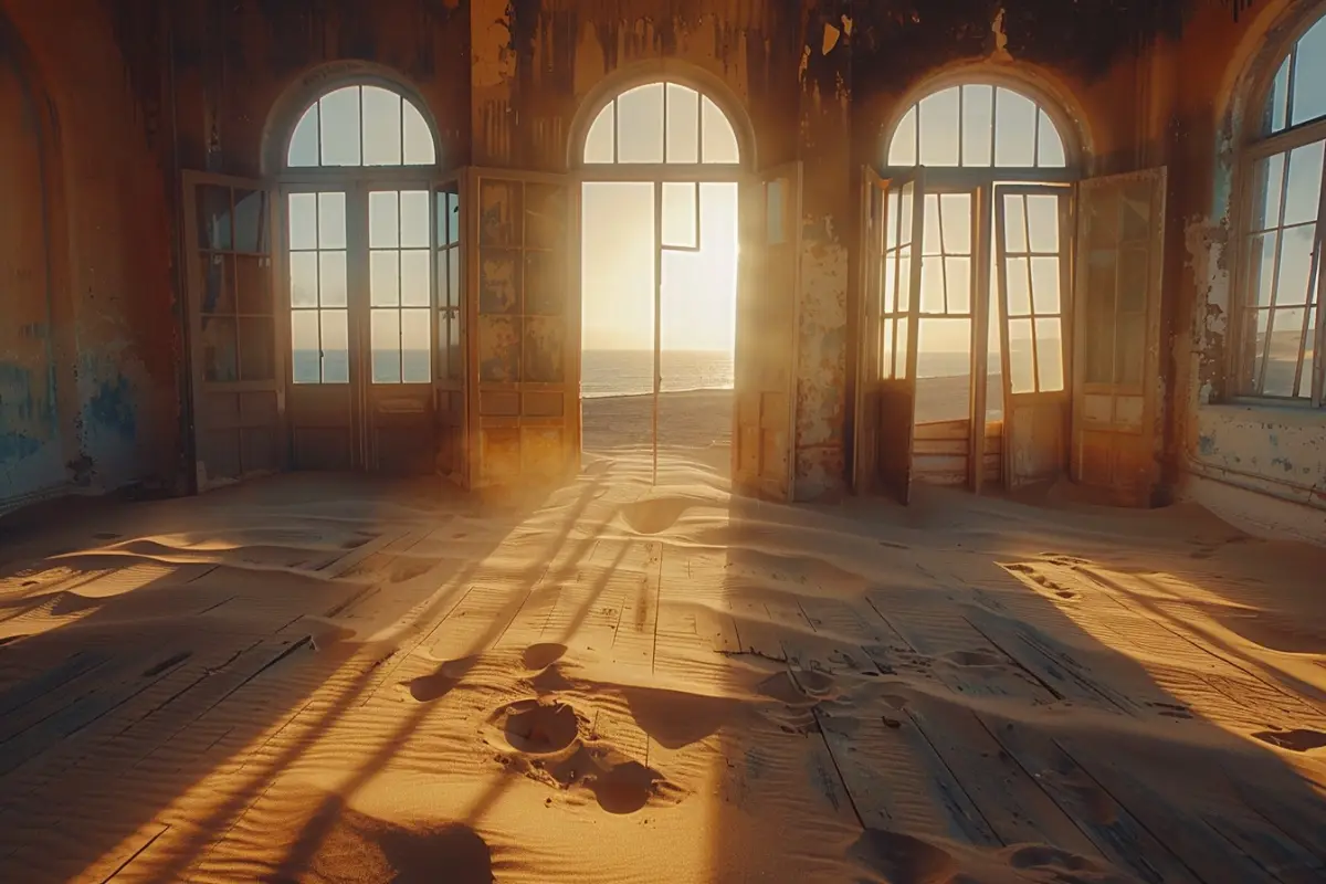Luderitz Kolmanskop Abandoned Sandroom Morning Light — Namibia Buddy Reise